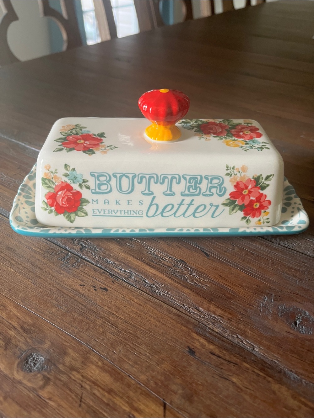 The Pioneer Woman Vintage Floral Covered Butter Dish